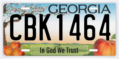 GA license plate CBK1464