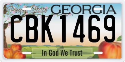 GA license plate CBK1469