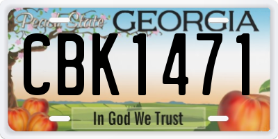 GA license plate CBK1471