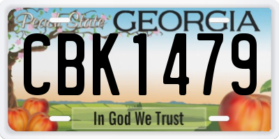GA license plate CBK1479