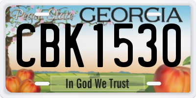 GA license plate CBK1530