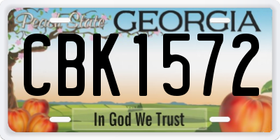 GA license plate CBK1572