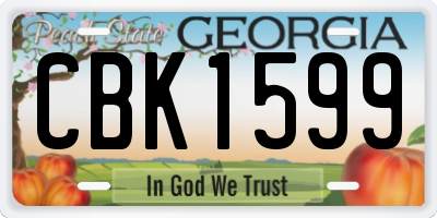 GA license plate CBK1599