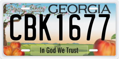GA license plate CBK1677