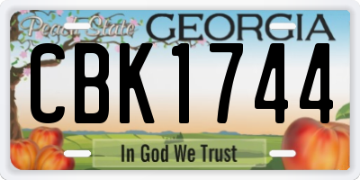 GA license plate CBK1744