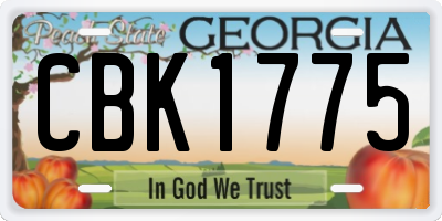 GA license plate CBK1775