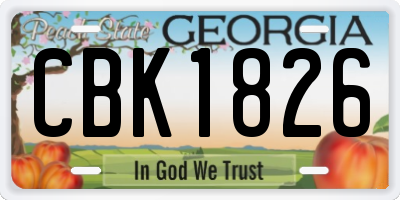 GA license plate CBK1826