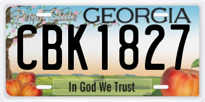 GA license plate CBK1827