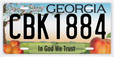 GA license plate CBK1884