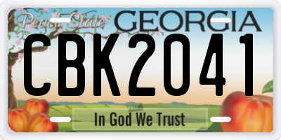 GA license plate CBK2041