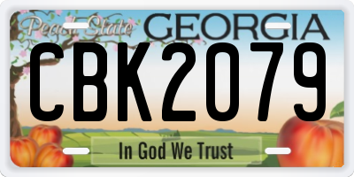 GA license plate CBK2079