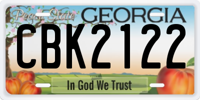GA license plate CBK2122