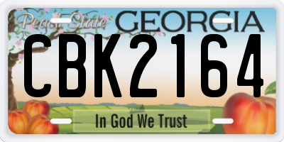 GA license plate CBK2164