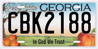 GA license plate CBK2188