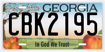GA license plate CBK2195