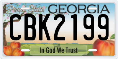 GA license plate CBK2199