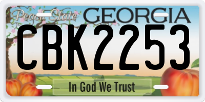 GA license plate CBK2253