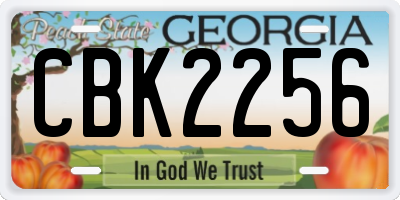 GA license plate CBK2256