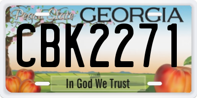 GA license plate CBK2271