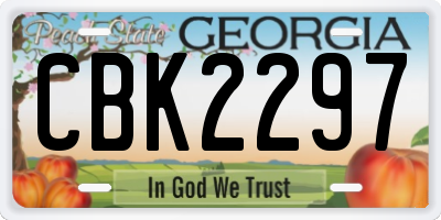 GA license plate CBK2297