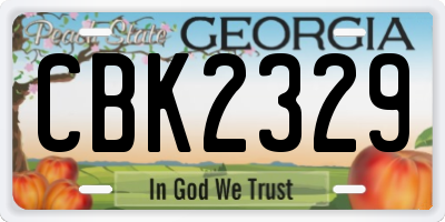 GA license plate CBK2329