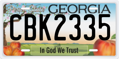 GA license plate CBK2335