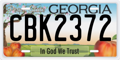 GA license plate CBK2372