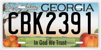 GA license plate CBK2391
