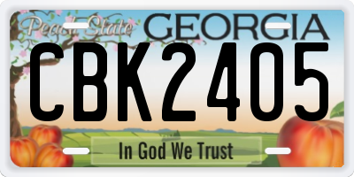 GA license plate CBK2405
