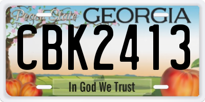 GA license plate CBK2413