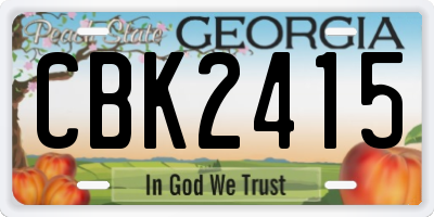 GA license plate CBK2415
