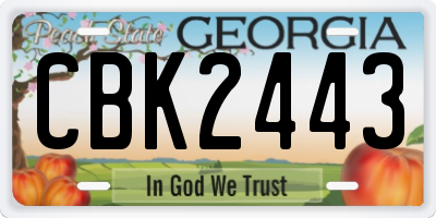 GA license plate CBK2443