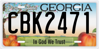 GA license plate CBK2471