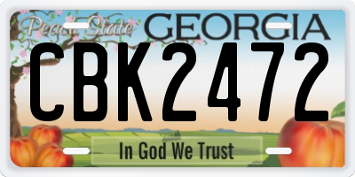 GA license plate CBK2472