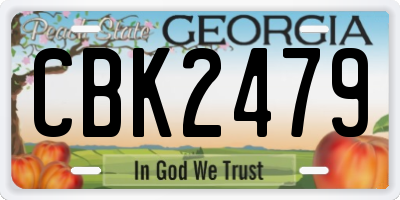 GA license plate CBK2479