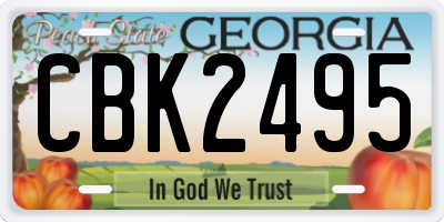 GA license plate CBK2495