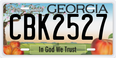 GA license plate CBK2527