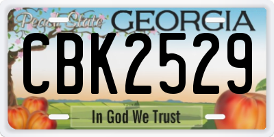 GA license plate CBK2529