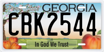 GA license plate CBK2544