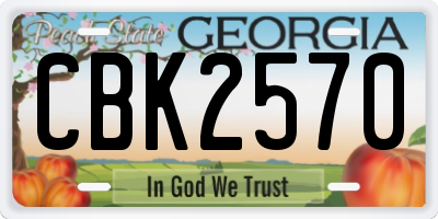 GA license plate CBK2570