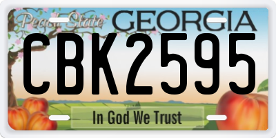 GA license plate CBK2595