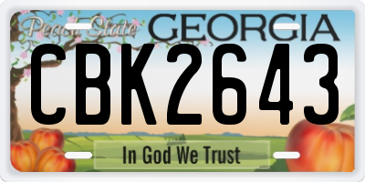 GA license plate CBK2643