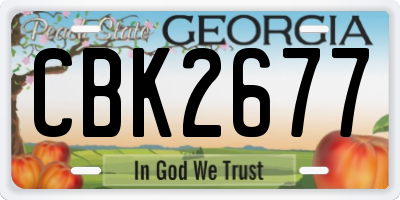 GA license plate CBK2677