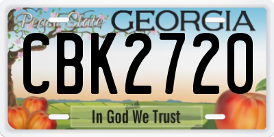 GA license plate CBK2720