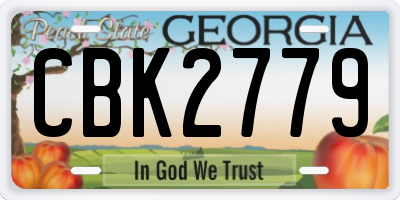 GA license plate CBK2779