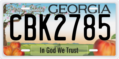 GA license plate CBK2785