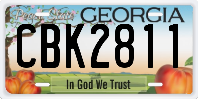 GA license plate CBK2811