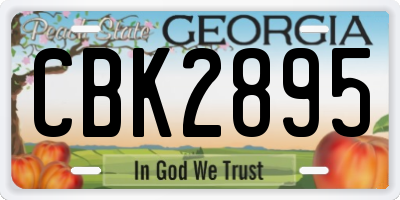 GA license plate CBK2895