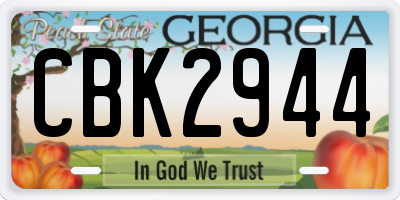 GA license plate CBK2944