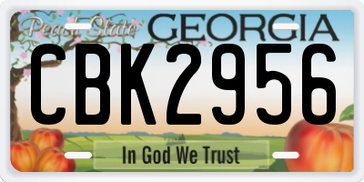 GA license plate CBK2956